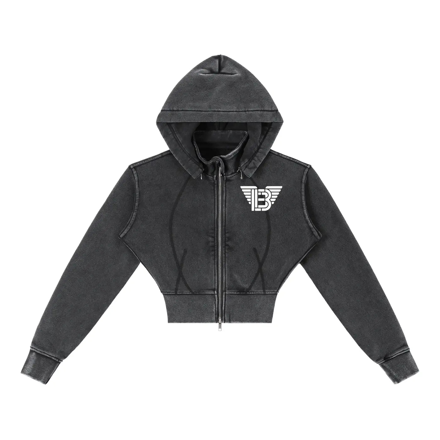 BAC Women Vintage Washed Cropped Fleece Hoodie ODMPOD