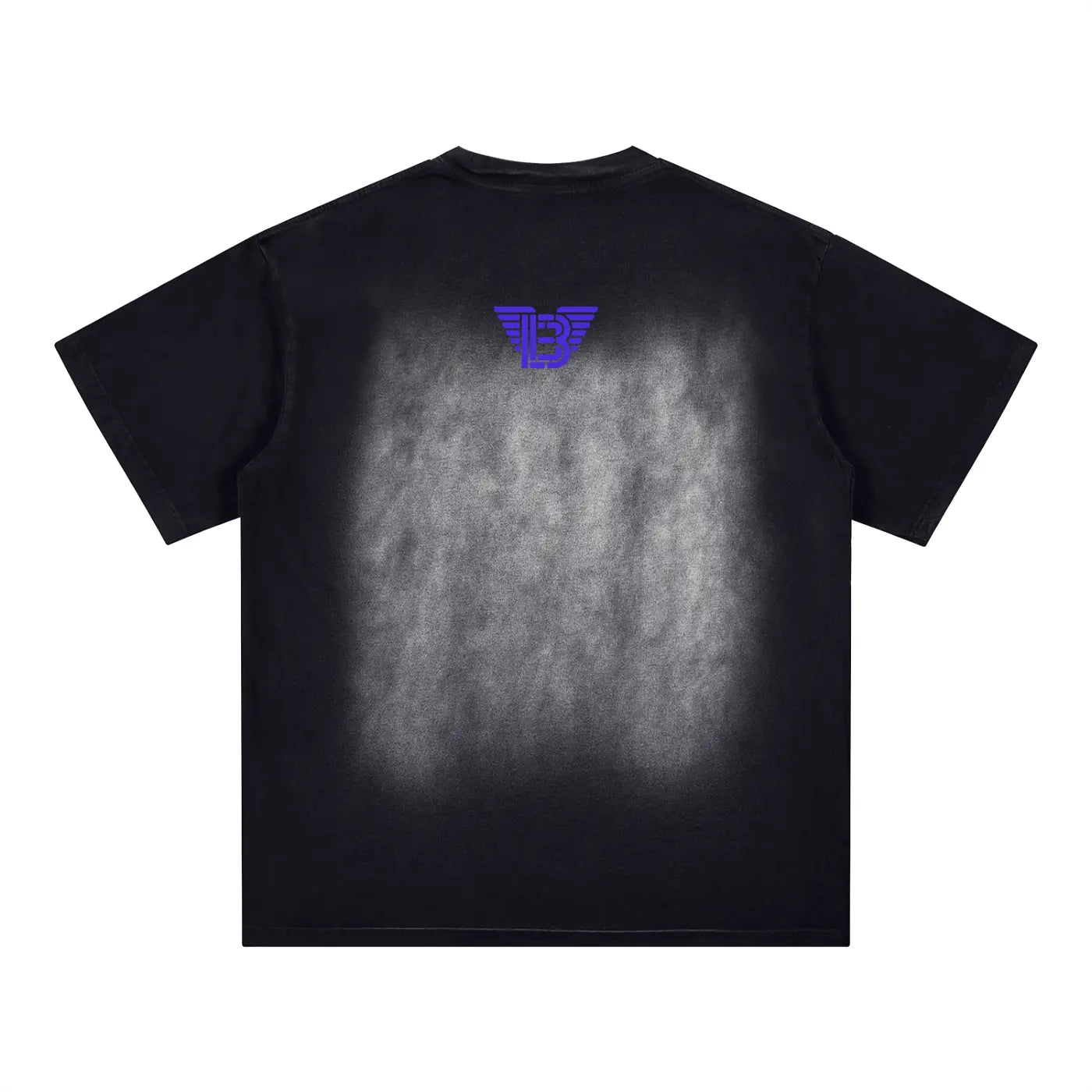BAC Unisex Square Patch Monkey Washed Blue Logo T-Shirt ODMPOD