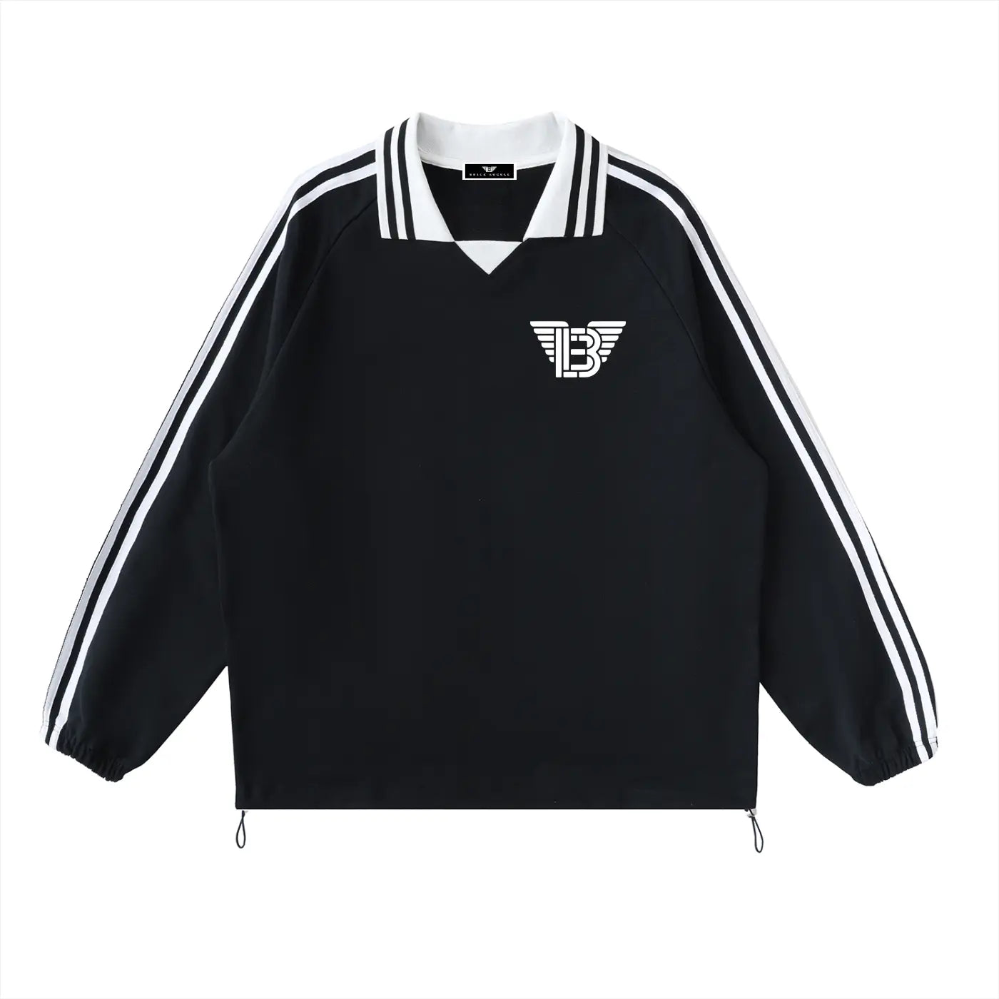 BAC Unisex Contrast Striped Lapel Collar Sweatshirt ODMPOD