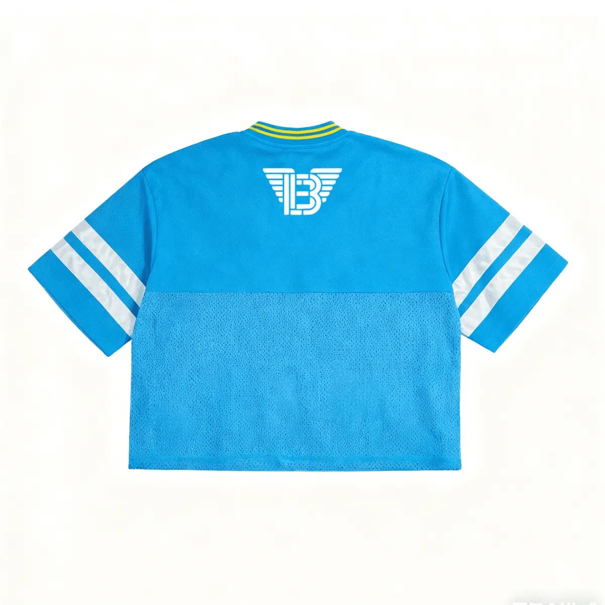 BAC Unisex Oversized Cropped Vintage Jacquard-collar Mesh T-shirt（290GSM） Brick Angels Clothing