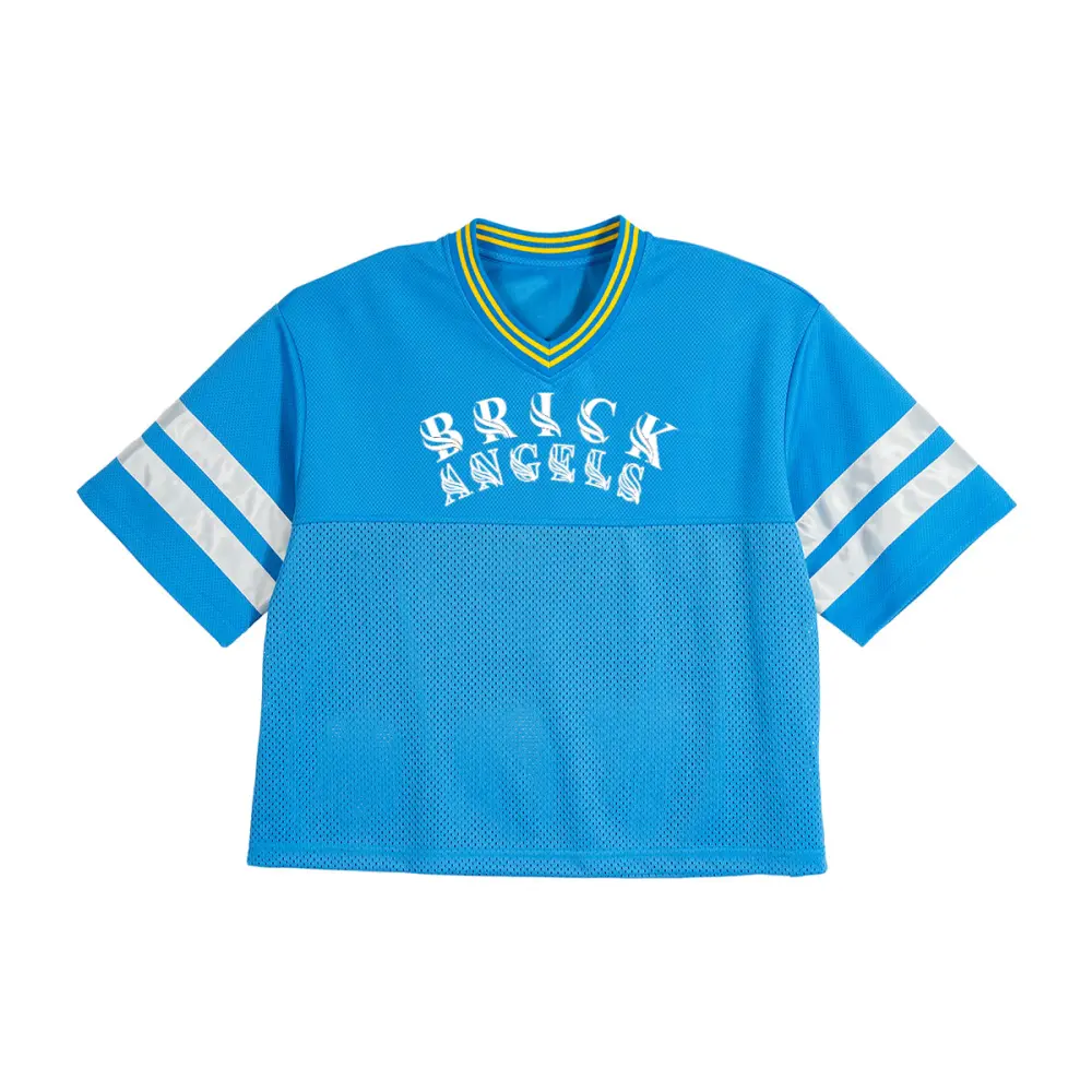 BAC Unisex Oversized Cropped Vintage Jacquard-collar Mesh T-shirt（290GSM） Brick Angels Clothing