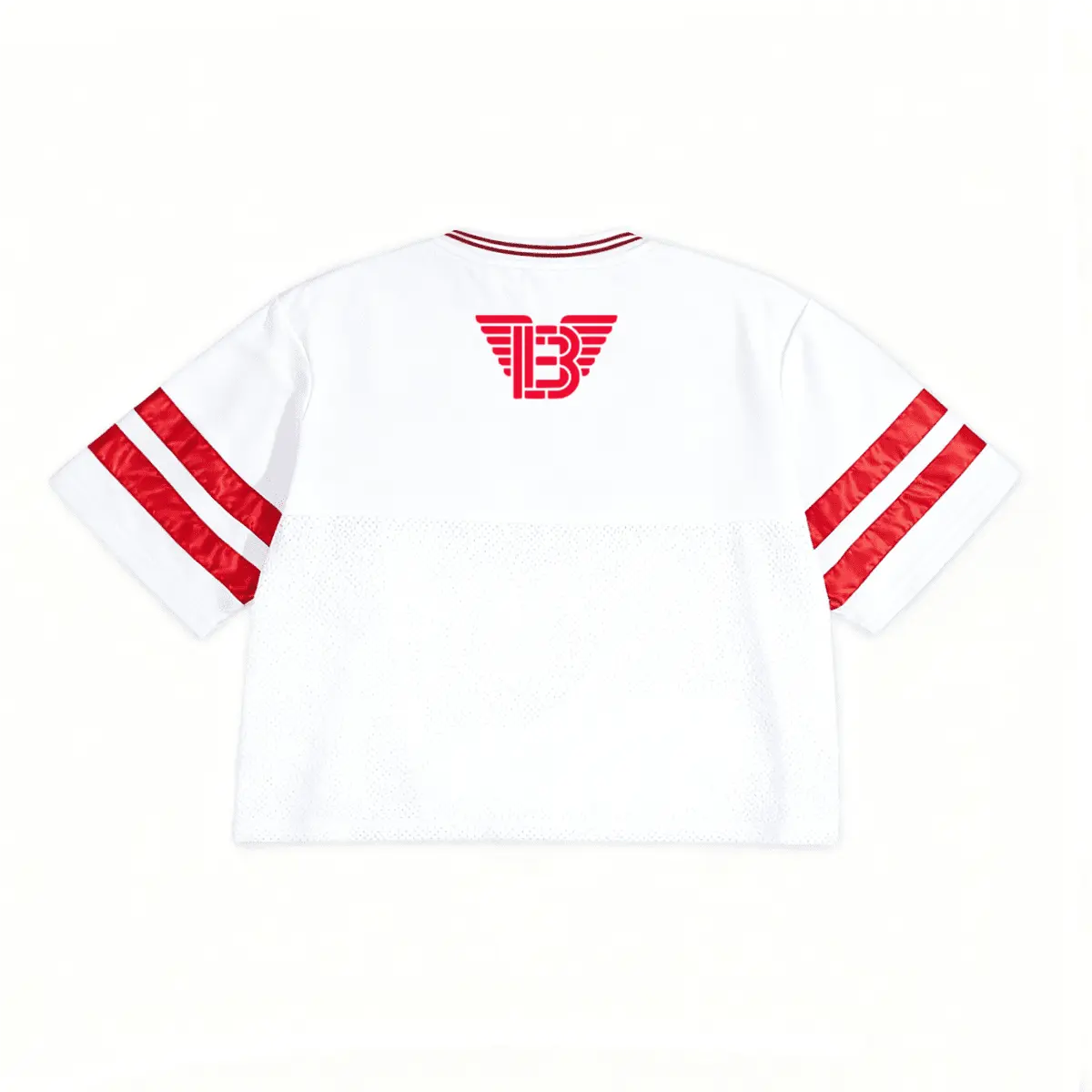 BAC Unisex Oversized Cropped Vintage Jacquard-collar Mesh T-shirt（290GSM） Brick Angels Clothing
