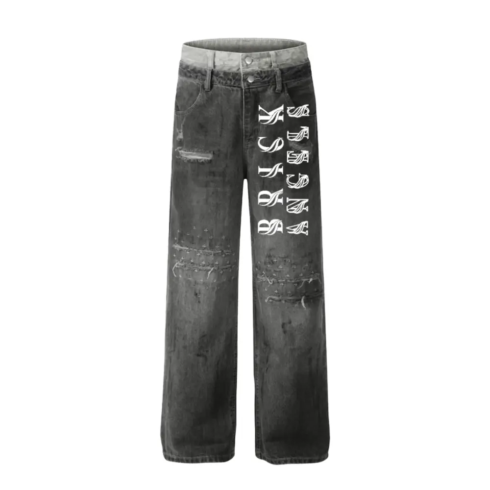 BAC Vintage - style Women's Ripped Jeans Brick Angels Clothing