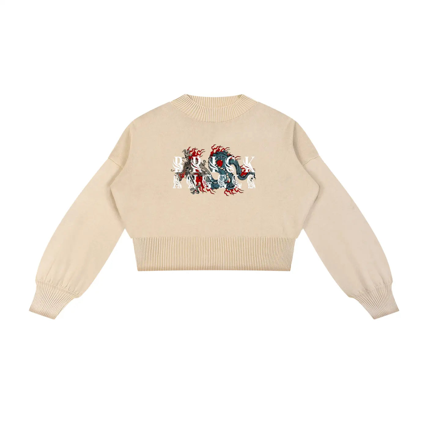 BAC Mineral Wash Balloon Sleeve Cropped Sweater ODMPOD