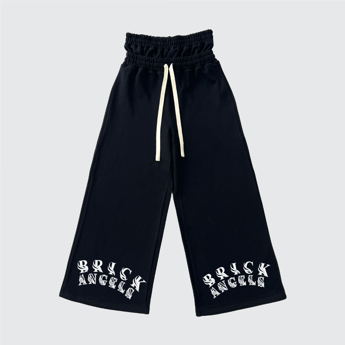BAC Unisex Heavyweight Double Waist Cotton French Terry Wide-Leg Sweatpants (420GSM) Brick Angels Clothing