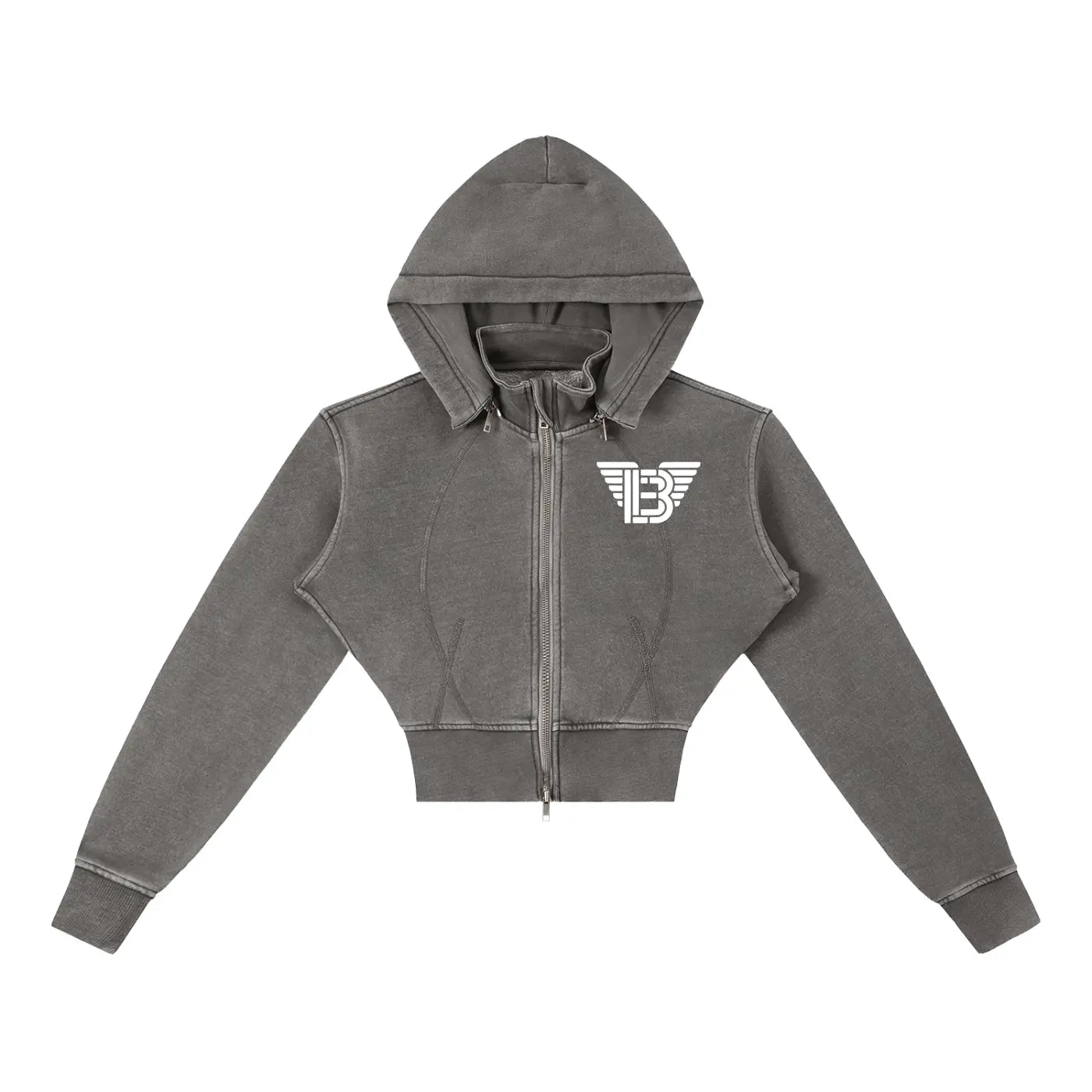 BAC Women Vintage Washed Cropped Fleece Hoodie ODMPOD