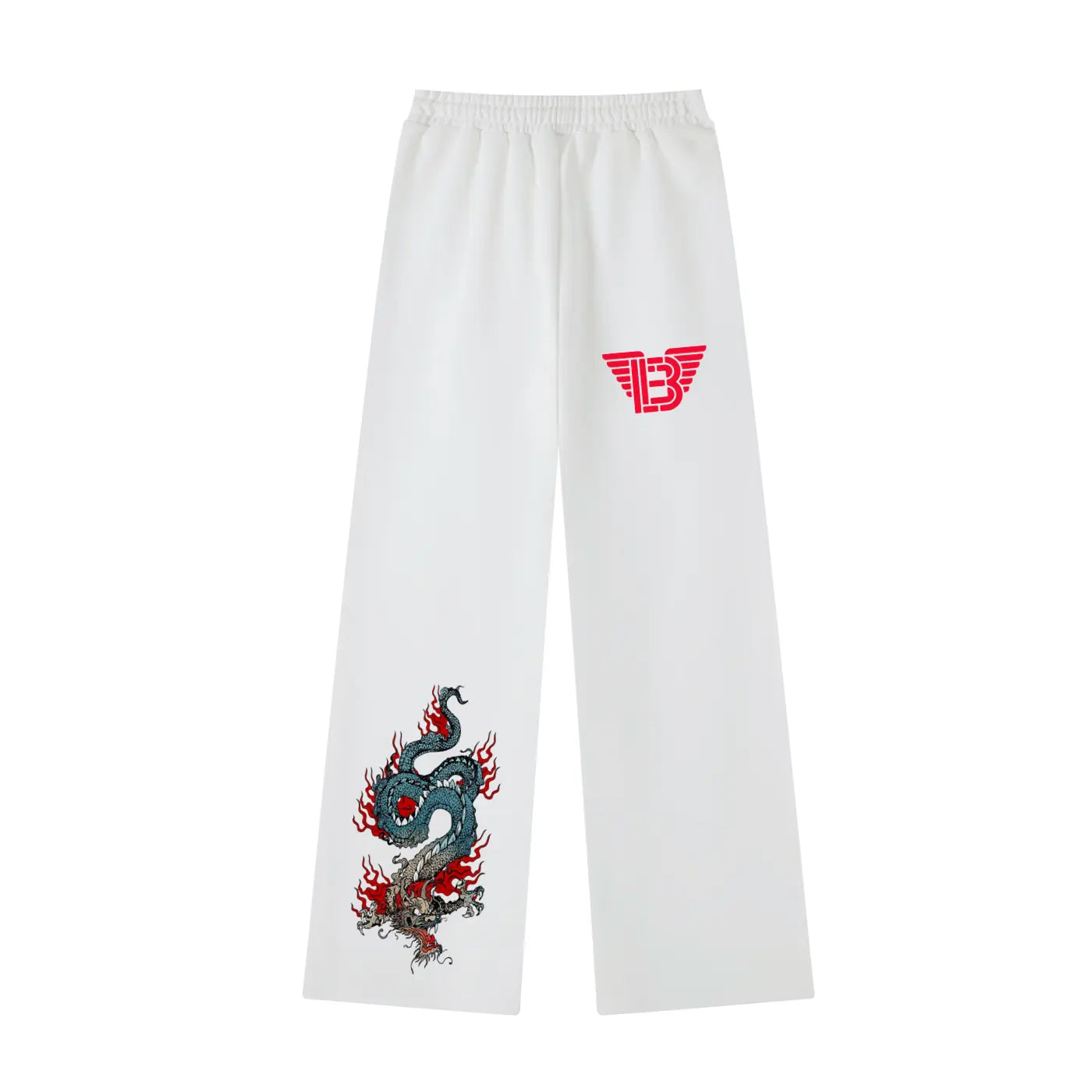 BAC Women White Essential Straight-Leg Sweatpants Red Text ODMPOD