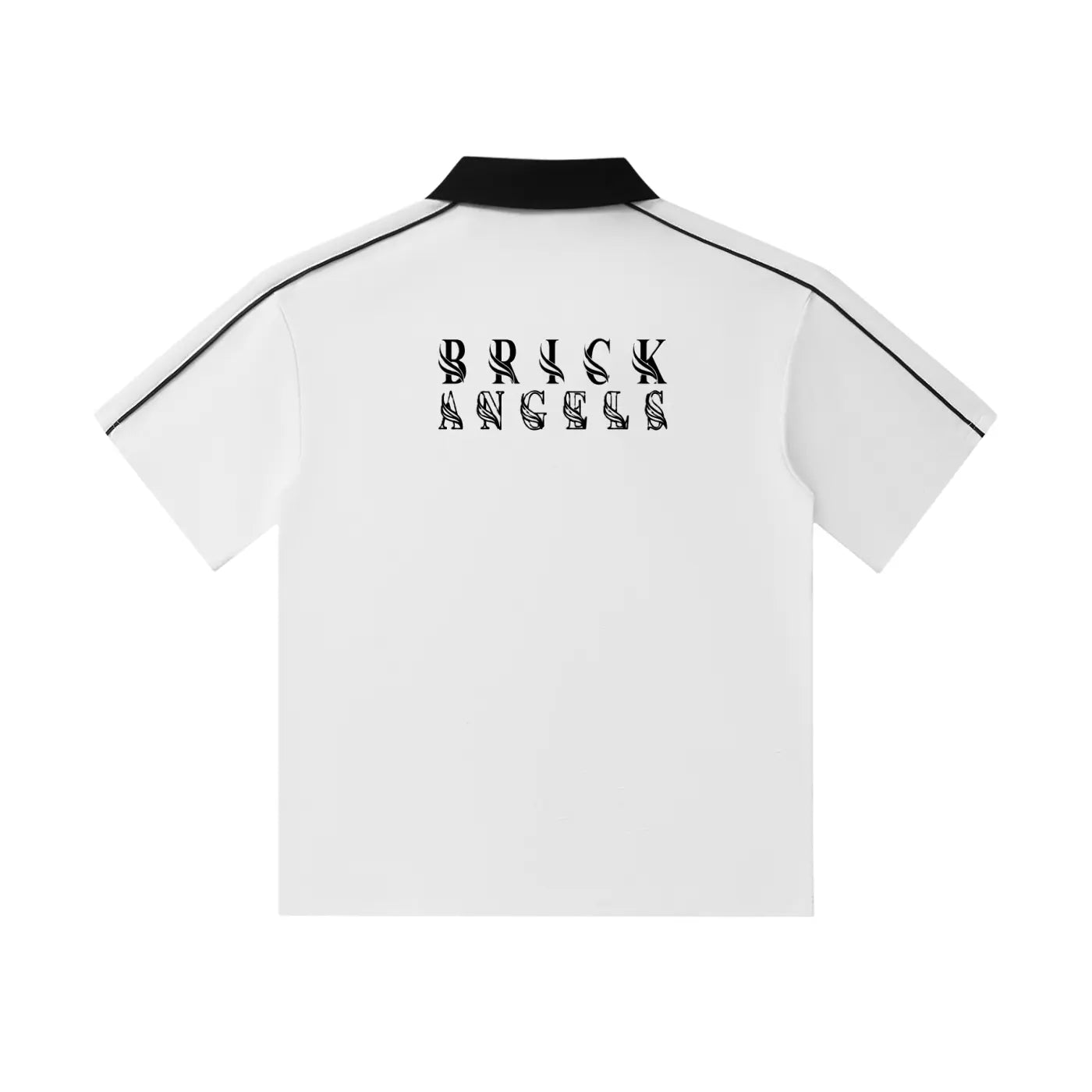 BAC Contrast Collar White Short-Sleeve Polo Shirt ODMPOD