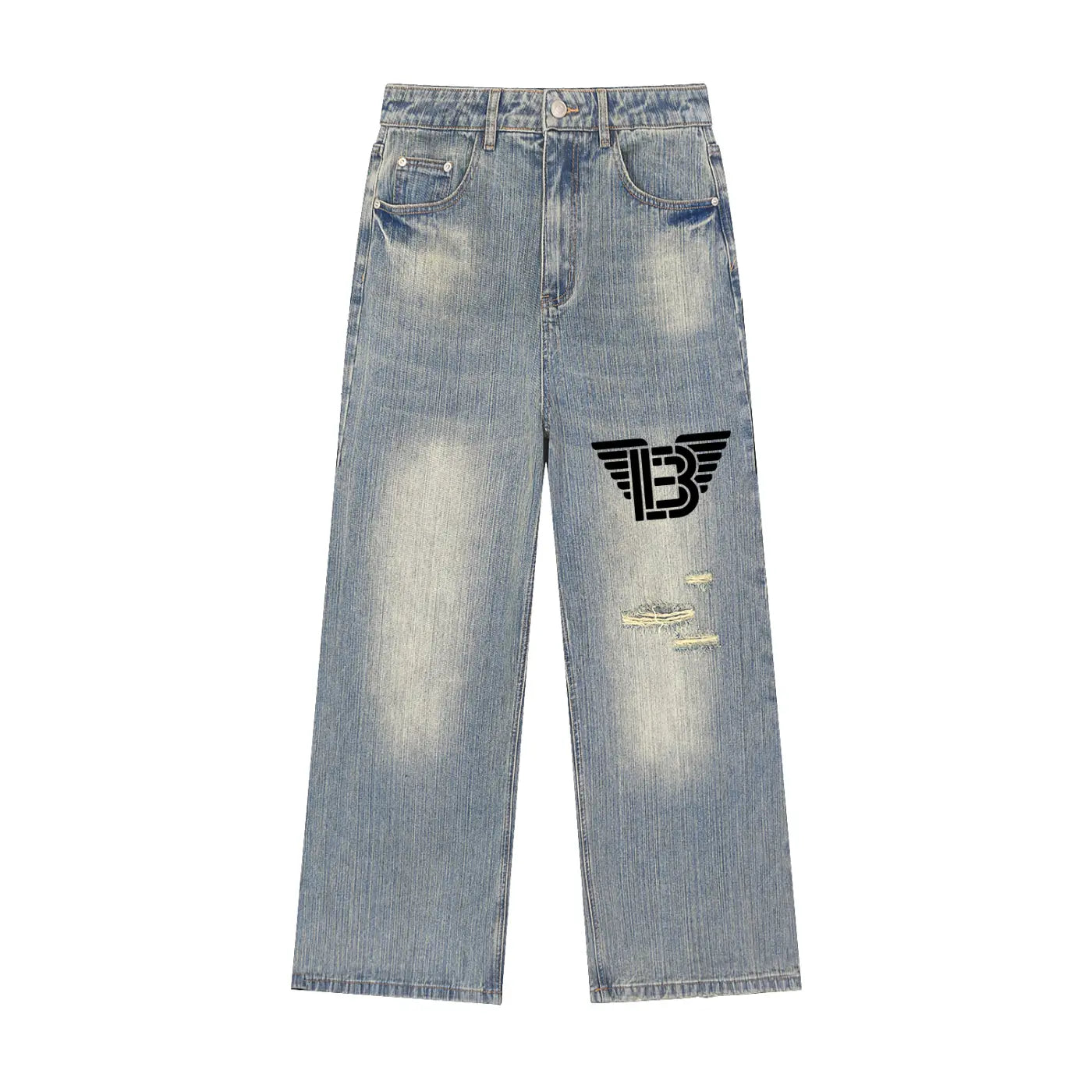 BAC Vintage Wash Distressed Denim Jeans ODMPOD