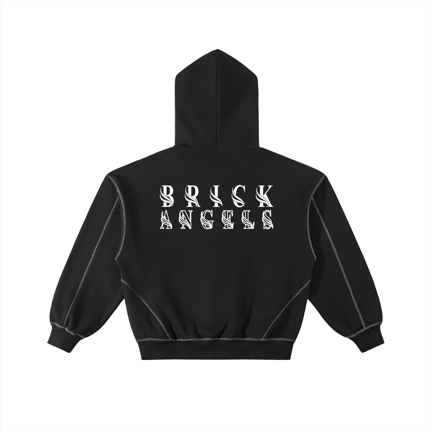 BAC Unisex Contrast-Stitched Boxy Fleece Zip Hoodie ODMPOD