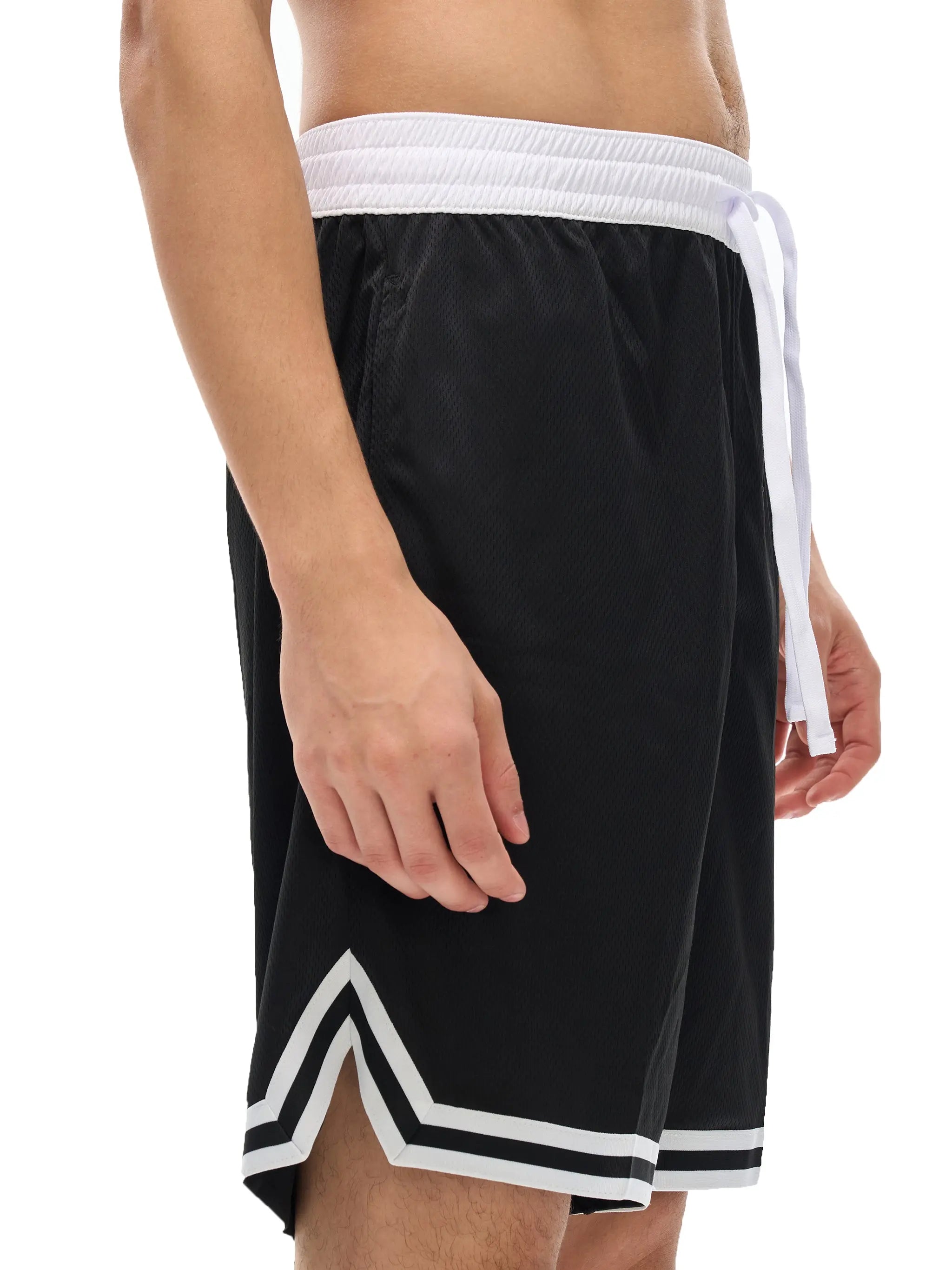 BAC Classic Stripe Trim Basketball Shorts White Logo ODMPOD
