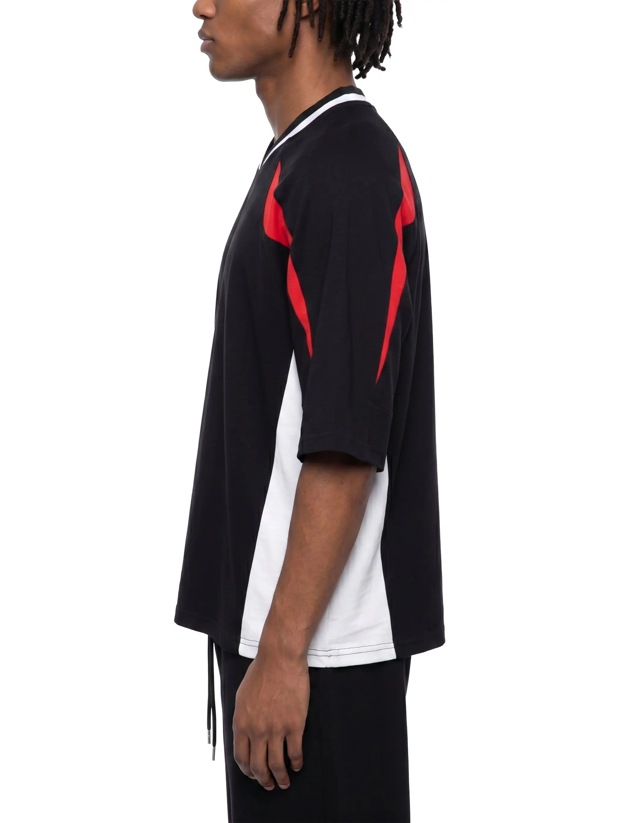 BAC Unisex Oversized Color Block V-Neck T-Shirt ODMPOD