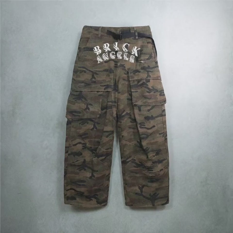 BAC Unisex Camouflage Loose Wide-leg Jeans-oversized loose fit jeans