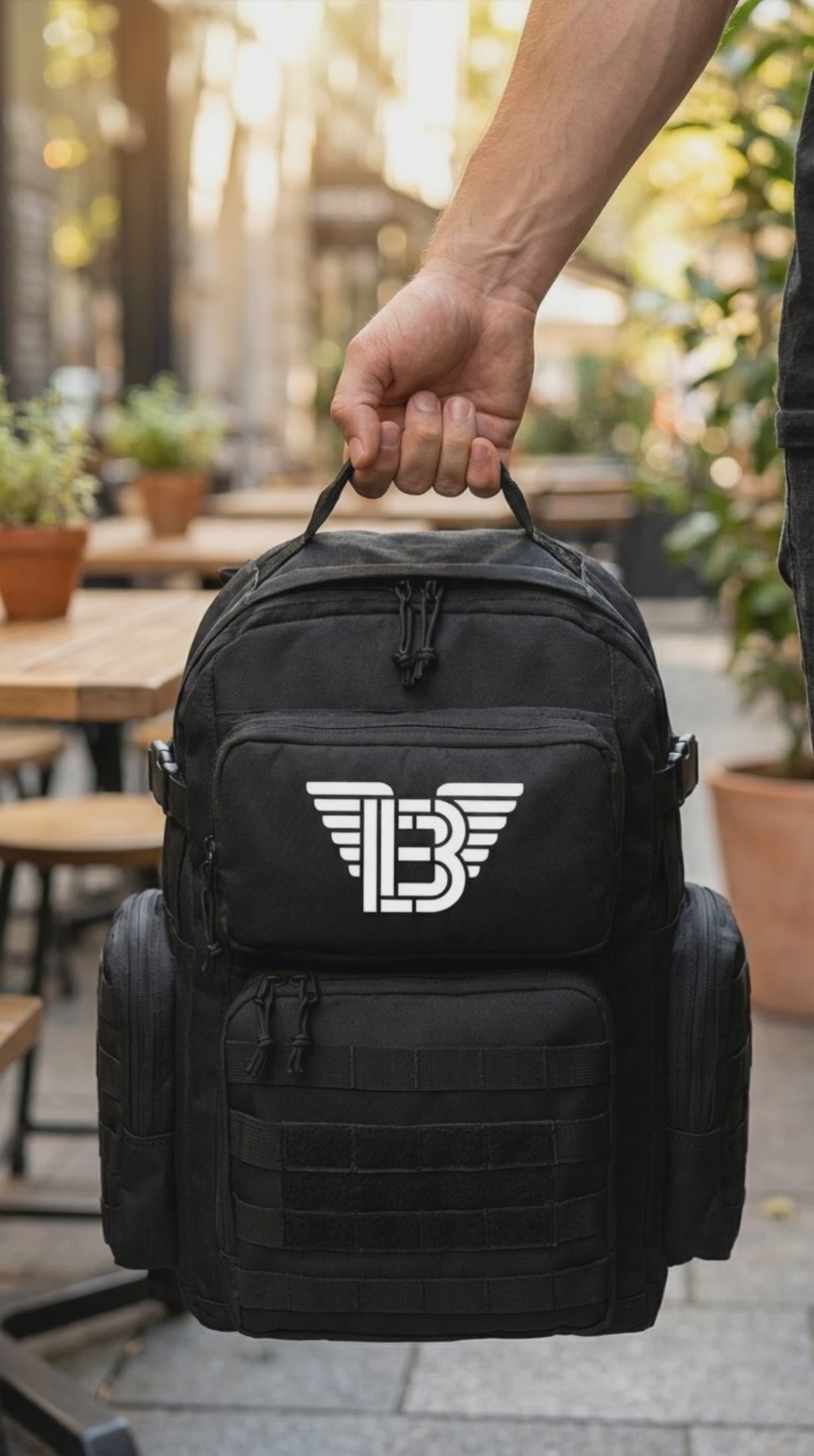 BAC White Logo Backpack