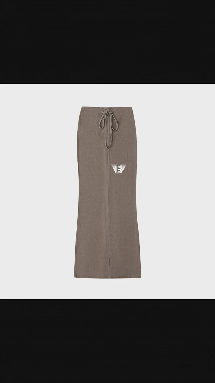 BAC Dyed Washed Drawstring Maxi Skirt